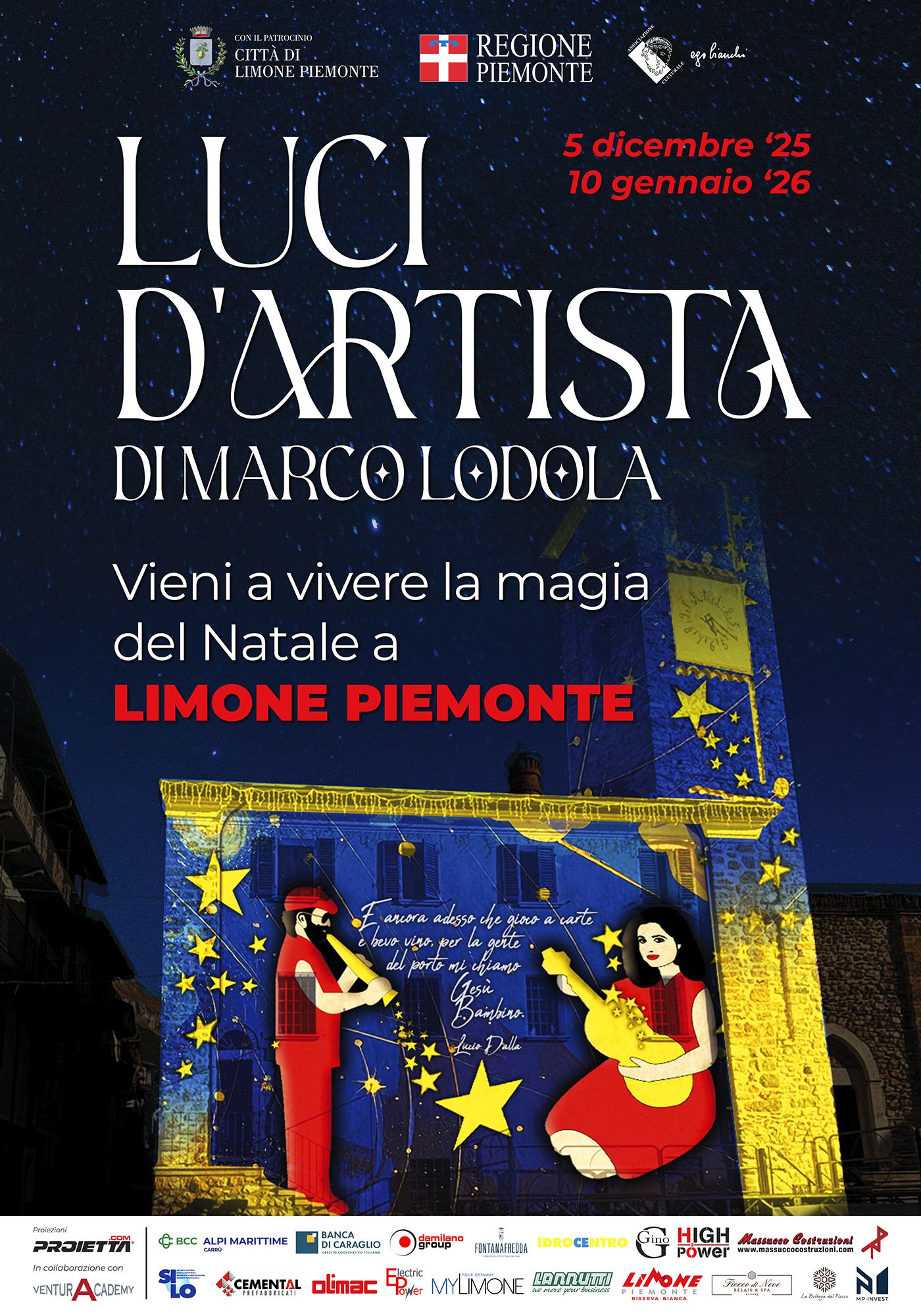 Luci d'artista di Marco Lodola - Vieni a vivere la magia del Natale a Limone Piemonte